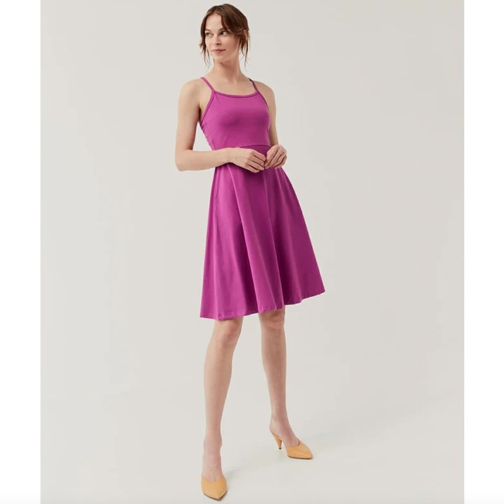 Pact Freesia Fit and Flare Shorty Midi Dress Small